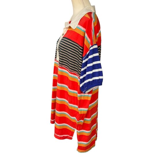 We The Free Free People Women's Multicolor Striped Oversized Tunic Polo Dress M - Picture 6 of 7